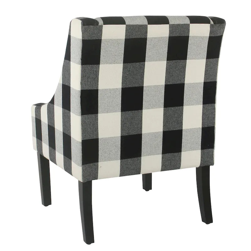 Fauteuil d'appoint moderne HomePop Swoop - Carreaux noirs