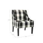 Fauteuil d'appoint moderne HomePop Swoop - Carreaux noirs