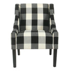 Fauteuil d'appoint moderne HomePop Swoop - Carreaux noirs