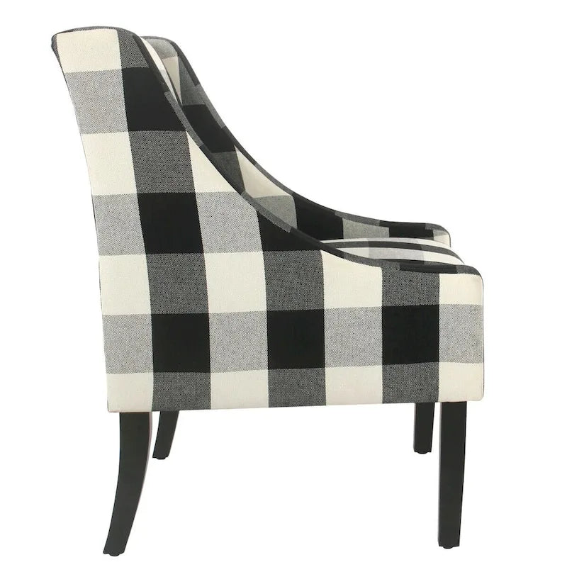 Fauteuil d'appoint moderne HomePop Swoop - Carreaux noirs