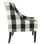 Fauteuil d'appoint moderne HomePop Swoop - Carreaux noirs