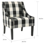 Fauteuil d'appoint moderne HomePop Swoop - Carreaux noirs