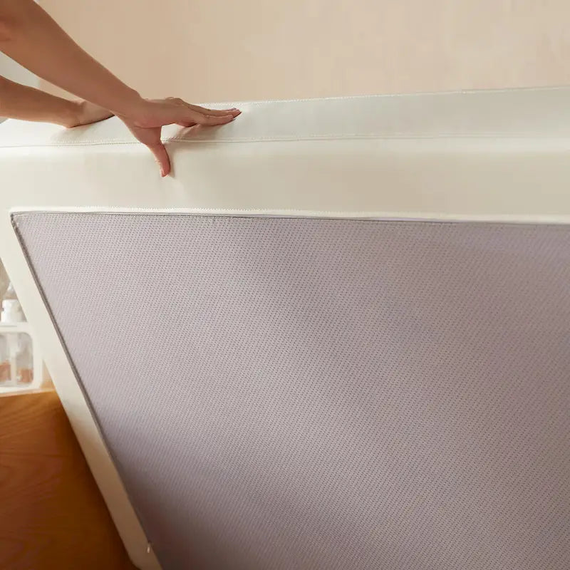 Canapé JASIWAY en coton lin beige avec cadre en bois