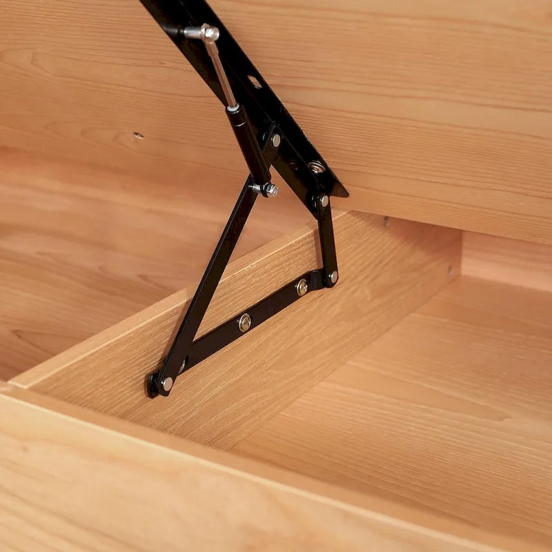 Canapé JASIWAY en coton lin beige avec cadre en bois