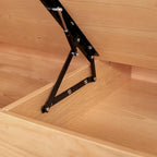 Canapé JASIWAY en coton lin beige avec cadre en bois