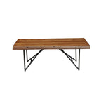 Table basse/cocktail à bords bruts - Noyer clair - 50Wx25.5Dx18H