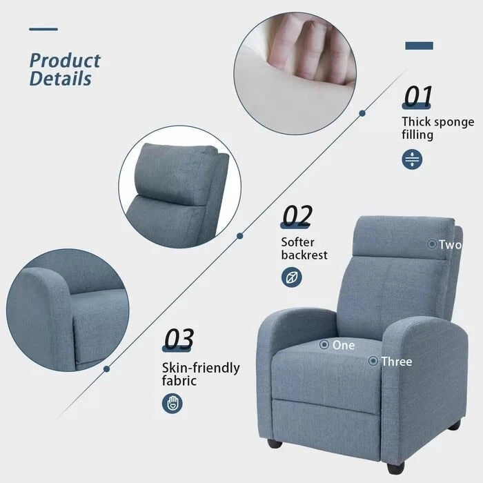 Fauteuil inclinable en tissu Homall pour salon