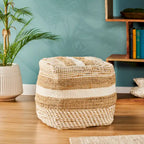 Pouf en tissu bohème fait main Caiman par