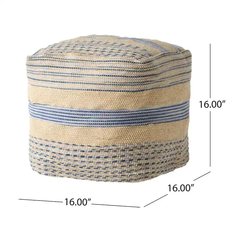 Pouf en tissu bohème fait main Caiman par