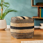 Pouf en tissu bohème fait main Caiman par