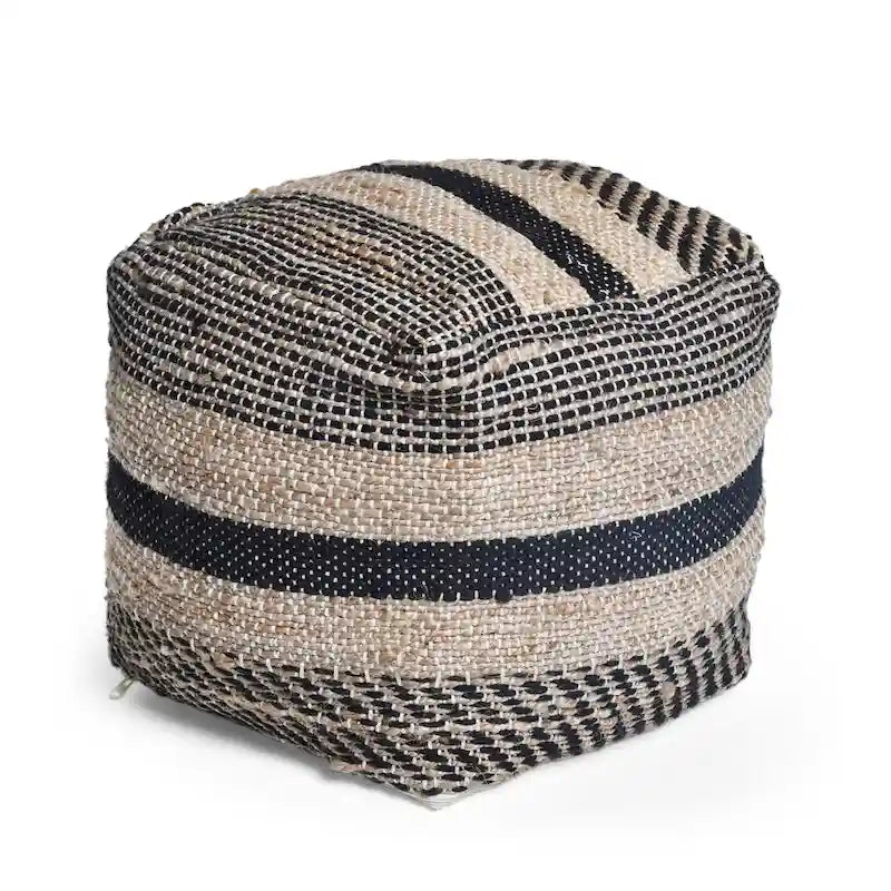 Pouf en tissu bohème fait main Caiman par