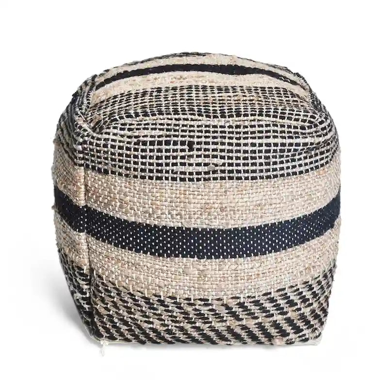 Pouf en tissu bohème fait main Caiman par