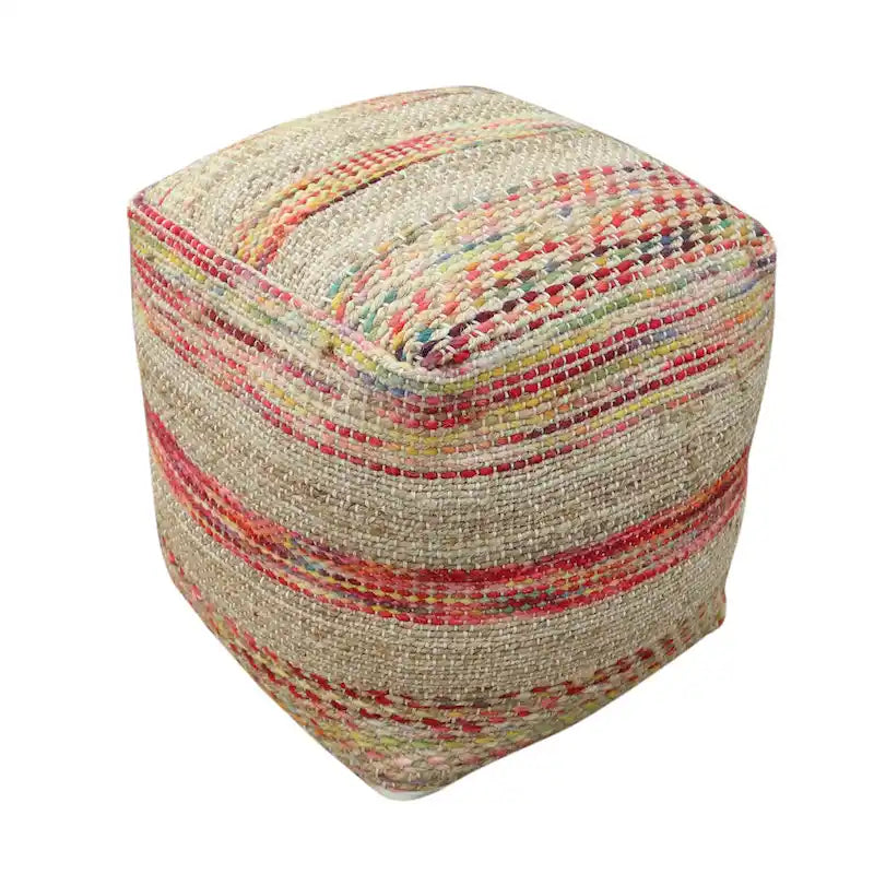 Pouf en tissu bohème fait main Caiman par