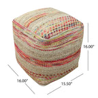 Pouf en tissu bohème fait main Caiman par
