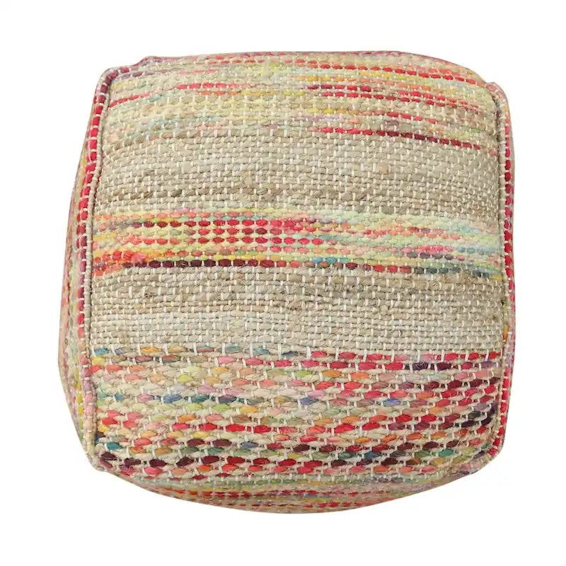 Pouf en tissu bohème fait main Caiman par