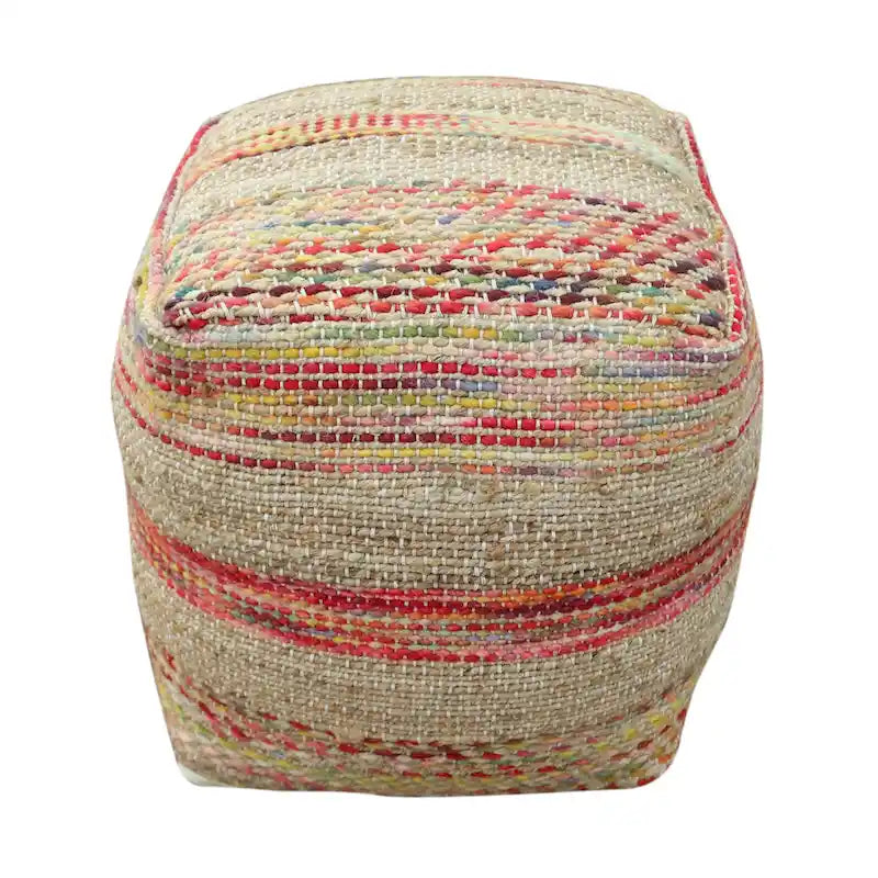 Pouf en tissu bohème fait main Caiman par