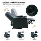 Fauteuil inclinable électrique en cuir avec ports USB et porte-gobelets