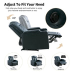 Fauteuil inclinable électrique en cuir avec ports USB et porte-gobelets