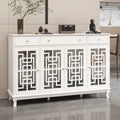 Buffet de ferme moderne en bois avec portes vitrées