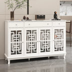 Buffet de ferme moderne en bois avec portes vitrées