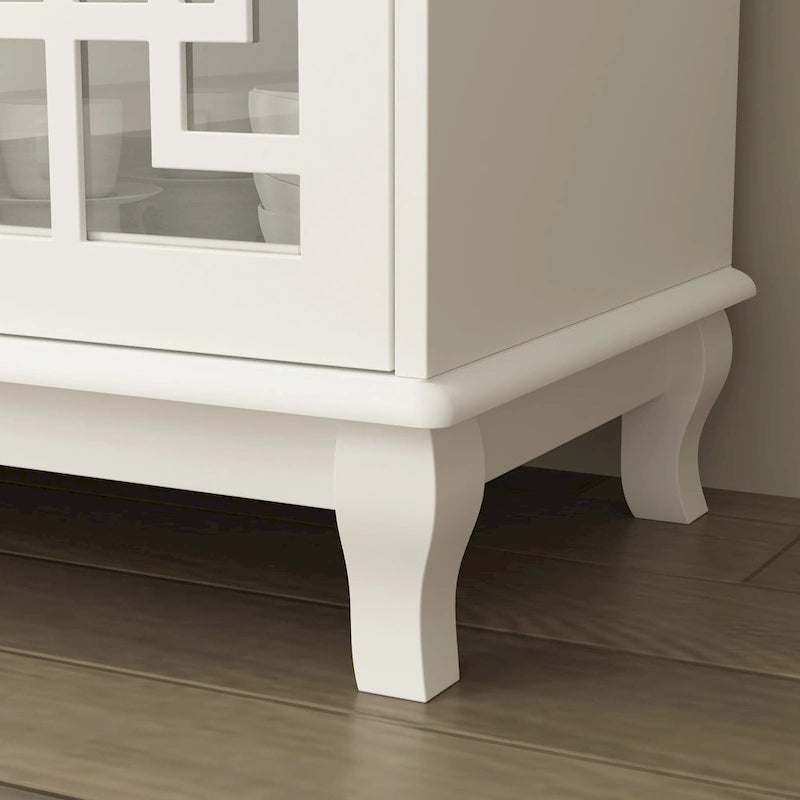 Buffet de ferme moderne en bois avec portes vitrées