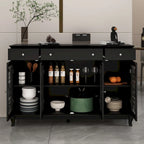 Buffet de ferme moderne en bois avec portes vitrées
