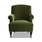 Fauteuil d'appoint Eloise 30 en velours de transition plissé avec accoudoirs chaussettes