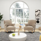 Fauteuil d'appoint Eloise 30 en velours de transition plissé avec accoudoirs chaussettes