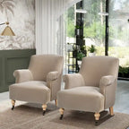 Fauteuil d'appoint Eloise 30 en velours de transition plissé avec accoudoirs chaussettes