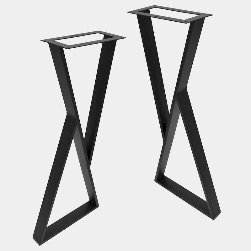 Pieds de table en fer en Z - 2 pièces pour table d'appoint