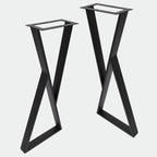 Pieds de table en fer en Z - 2 pièces pour table d'appoint