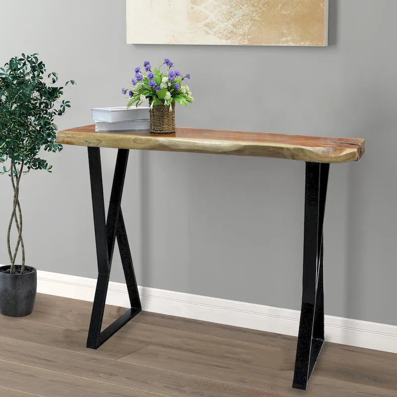 Pieds de table en fer en Z - 2 pièces pour table d'appoint