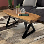 Pieds de table en fer en Z - 2 pièces pour table d'appoint