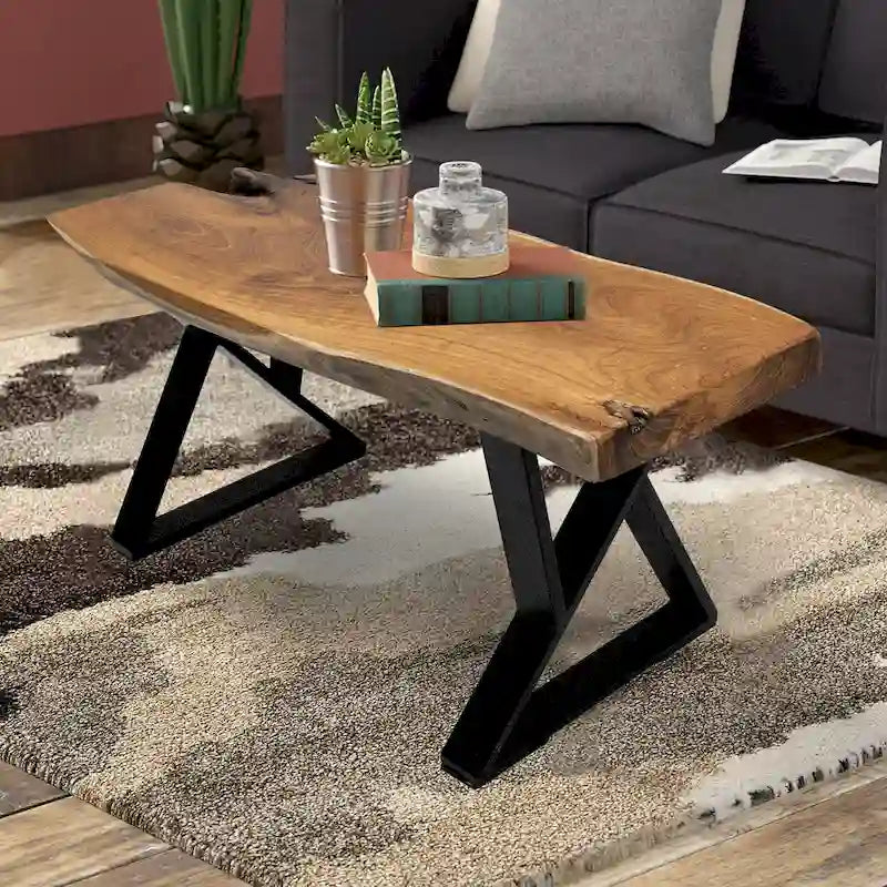 Pieds de table en fer en Z - 2 pièces pour table d'appoint