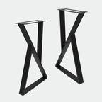 Pieds de table en fer en Z - 2 pièces pour table d'appoint