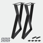 Pieds de table en fer en Z - 2 pièces pour table d'appoint