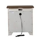 Table de chevet 3 tiroirs "Farmhouse Reimagined" avec station de charge
