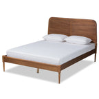 Lit plate-forme en bois classique et traditionnel Kassidy - Noyer marron