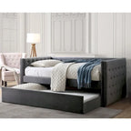Lit de repos capitonné 2 pièces Mokatsi Glam avec lit gigogne
