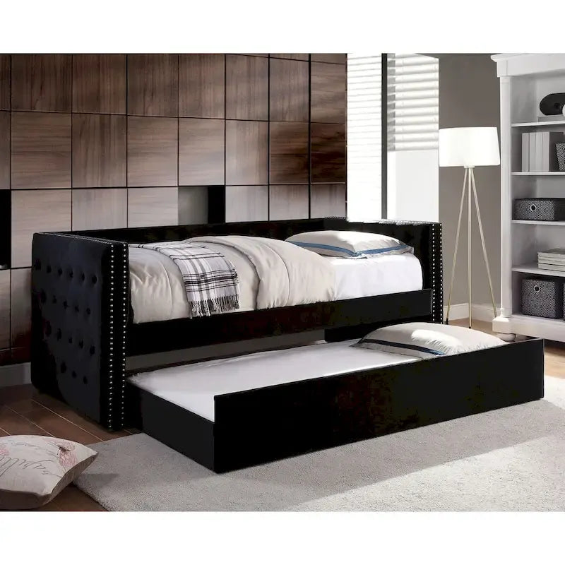 Mokatsi Glam Tufted 2-Piece Daybed with Trundle Set