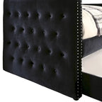Lit de repos capitonné 2 pièces Mokatsi Glam avec lit gigogne