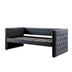 Lit de repos capitonné 2 pièces Mokatsi Glam avec lit gigogne