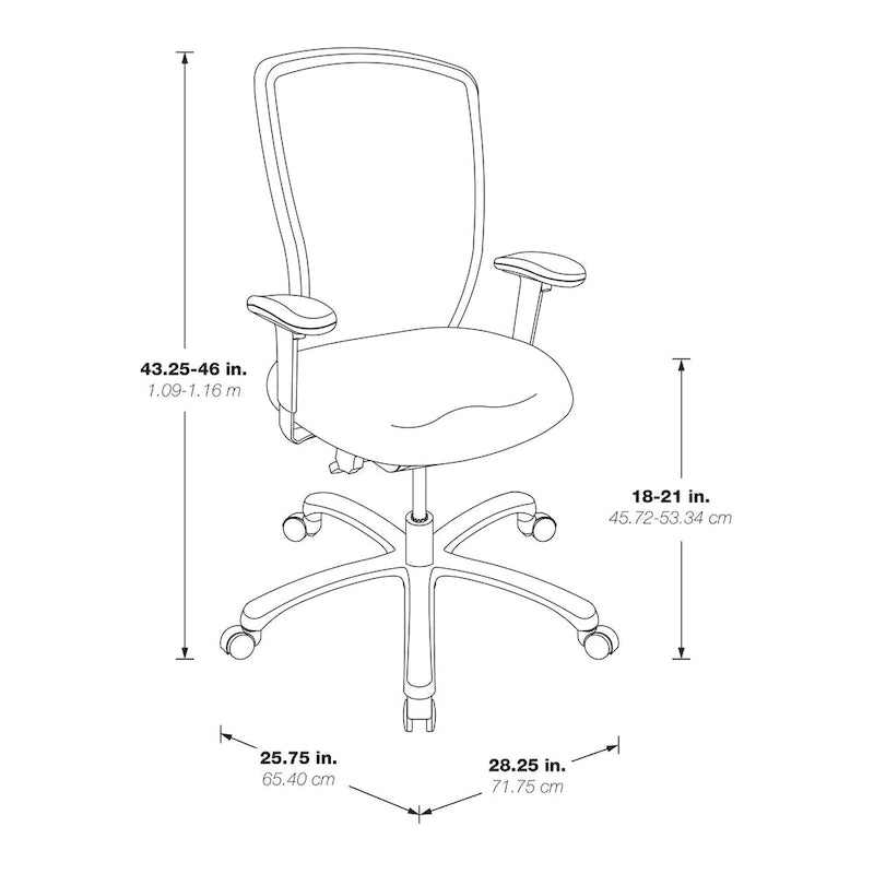 Chaise de bureau ergonomique à dossier haut ProGrid respirant