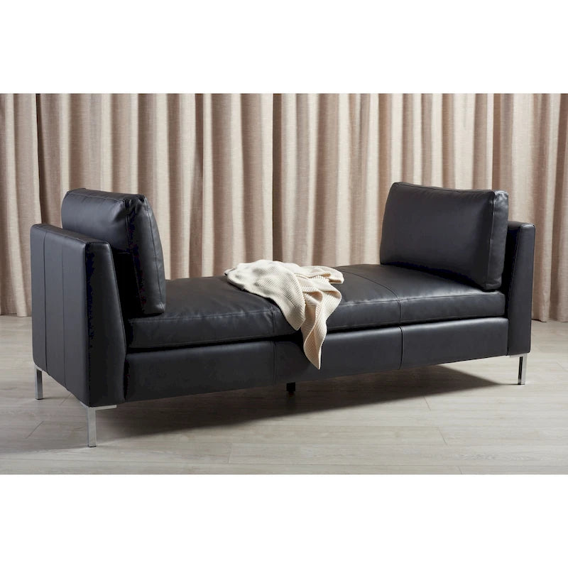 Banc en cuir Shirl SAFAVIEH Couture - 81 po L x 32 po P x 34 po H - 81L x 32P x 34H