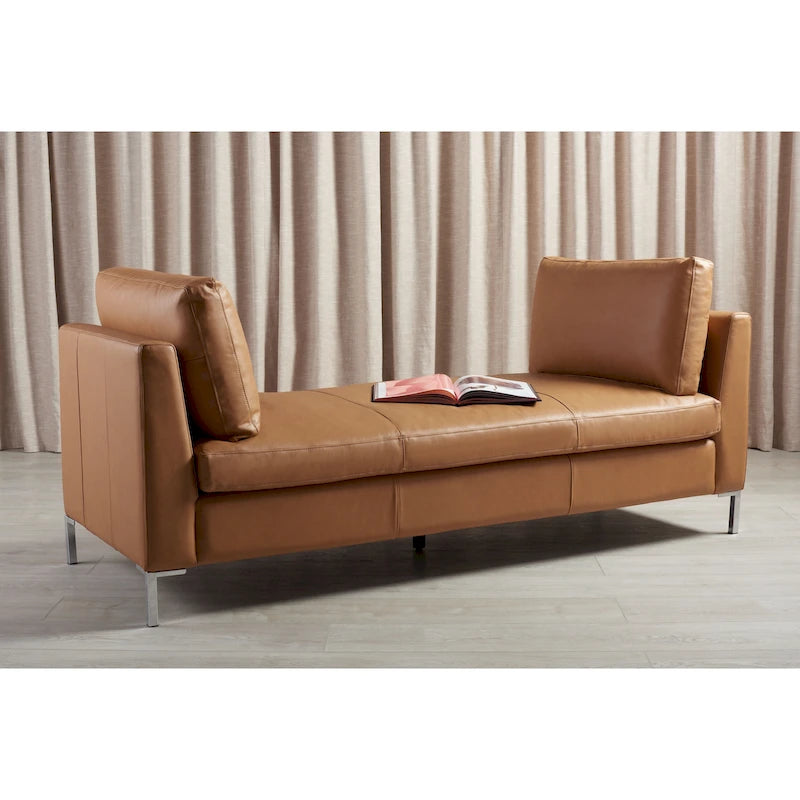 Banc en cuir Shirl SAFAVIEH Couture - 81 po L x 32 po P x 34 po H - 81L x 32P x 34H