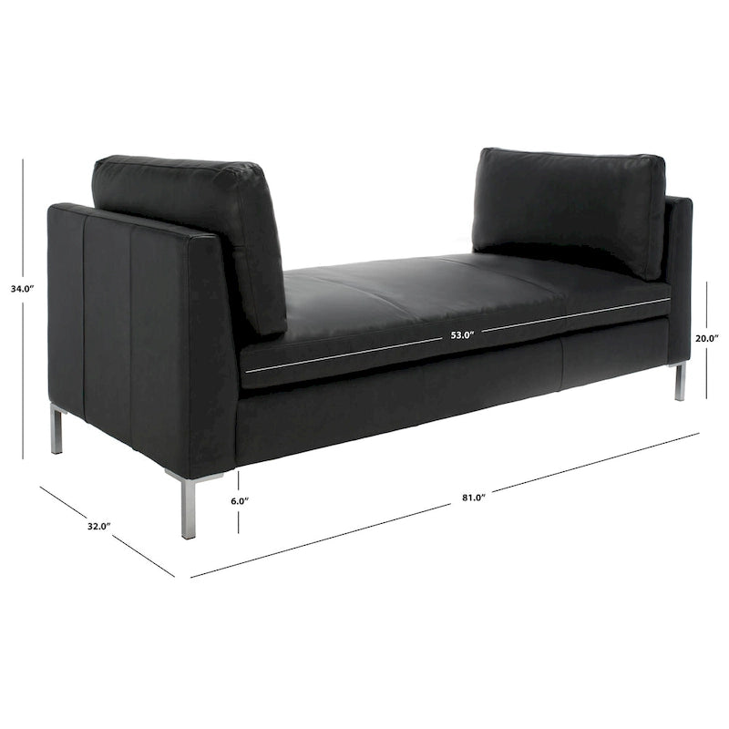 Banc en cuir Shirl SAFAVIEH Couture - 81 po L x 32 po P x 34 po H - 81L x 32P x 34H