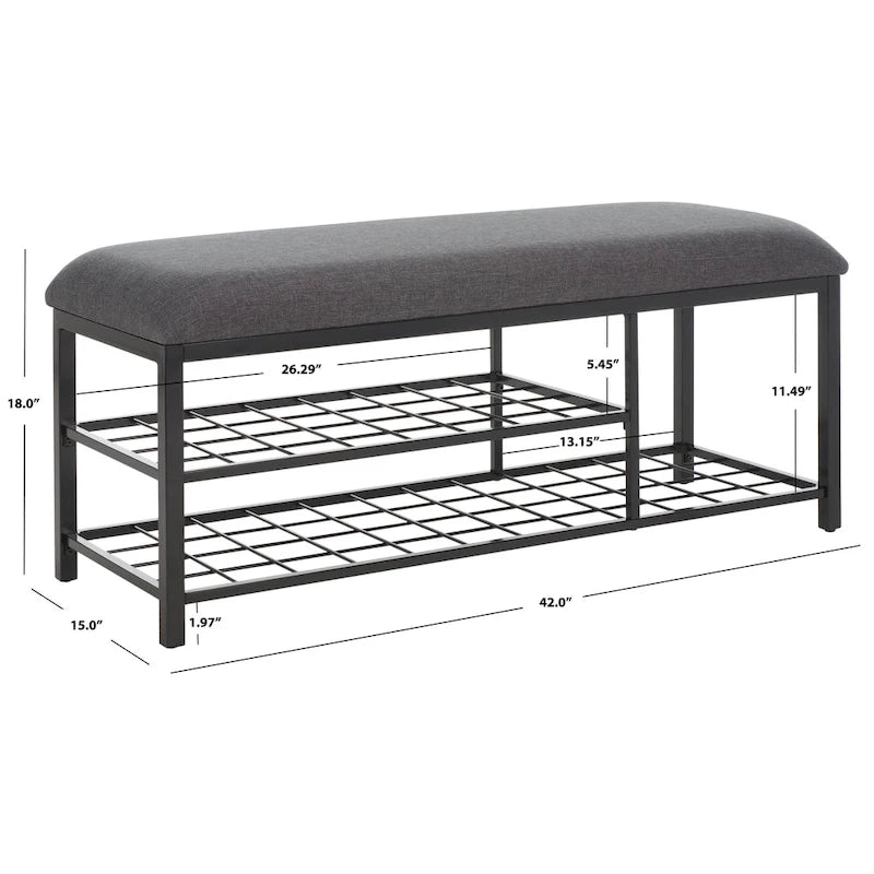 Banc ouvert avec coussin SAFAVIEH Yael - 42 L x 15 P x 18 H - 42Lx15Px18H