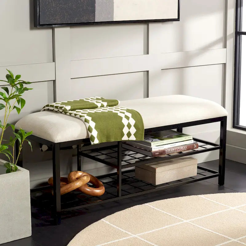 Banc ouvert avec coussin SAFAVIEH Yael - 42 L x 15 P x 18 H - 42Lx15Px18H