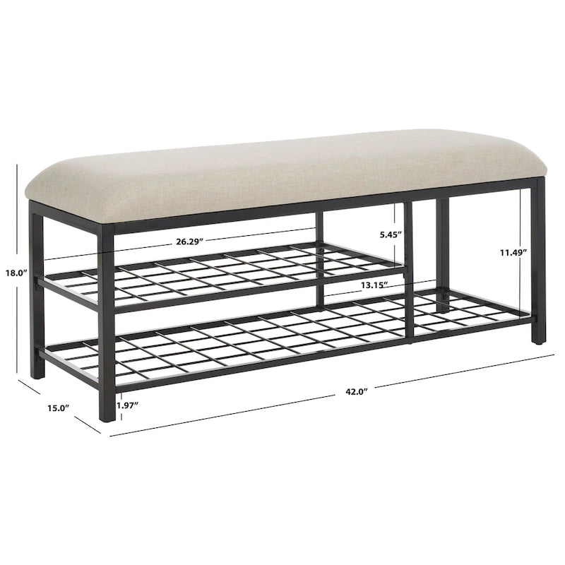 Banc ouvert avec coussin SAFAVIEH Yael - 42 L x 15 P x 18 H - 42Lx15Px18H