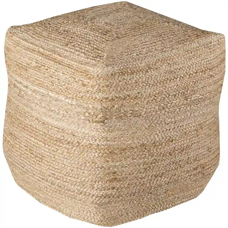  Solid Orly Square Jute 18-inch Pouf